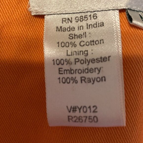 Coldwater Creek Jacket Orange Denim with Embroidery Cotton Size M - Picture 6 of 6